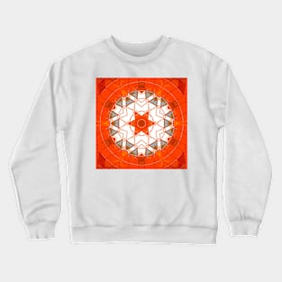 Mosaic Mandala Orange and White Crewneck Sweatshirt